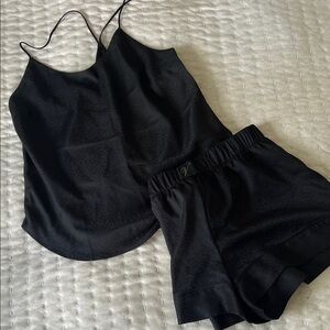 Victoria's Secret Black Satin Pajama Set